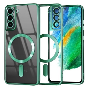 Husa pentru Samsung Galaxy S21 FE 5G, SKYDDAR INNOVATION, Luxury Shield Magsafe, Protectie Antisoc, set cu sticker, Verde deschis