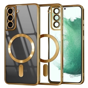 Husa pentru Samsung Galaxy S22 Plus 5G, SKYDDAR INNOVATION, Luxury Shield Magsafe, Protectie Antisoc, set cu sticker, Auriu