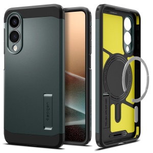 Husa pentru Samsung Galaxy S25 Edge, Antisoc, Spigen Tough Armor MagSafe, Verde