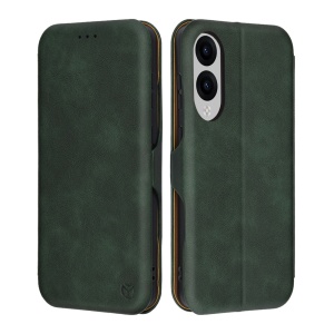 Husa pentru Samsung Galaxy S25 Edge, SKYDDAR INNOVATION, Pocket Safe, tip carte din Piele Ecologica, Suport Carduri, Inchidere Magnetica, set cu sticker, Verde - Img 1