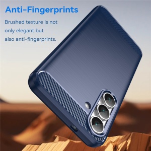Husa pentru Samsung Galaxy S25 FE, Antisoc, set cu sticker, CarbonFiber, Albastru - Img 5
