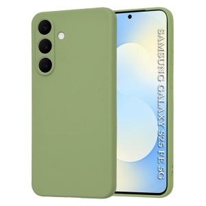 Husa pentru Samsung Galaxy S25 FE din Silicon Catifelat, SoftElegance, set cu sticker, Verde