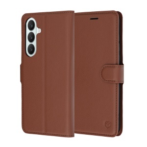 Husa pentru Samsung Galaxy S25 FE;Samsung Galaxy S26 FE tip Carte, cu Portofel Interior, Finisaje Premium, set cu sticker, Leather Folio, Maro