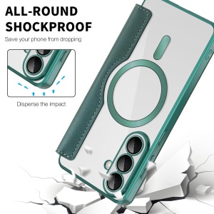Husa pentru Samsung Galaxy S26 Edge tip carte, SKYDDAR INOVATION, SmartMag Book, Magsafe, RFiD, Suport Carduri, set cu sticker, Verde - Img 7