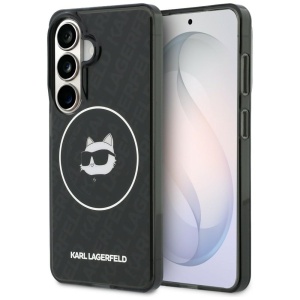 Husa pentru Samsung Galaxy S26 - Karl Lagerfeld IML Choupette Head on KL Repeated Logo MagSafe (KLHMS26SHMKBCHOK) - Black