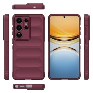Husa pentru Samsung Galaxy S26 Ultra, SKYDDAR INNOVATION, Magic Shield, din Silicon Mat, set cu sticker, Bordo - Img 3