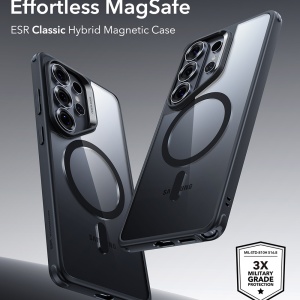 Husa pentru Samsung Galaxy S26 Ultra, slim, ESR Classic Hybrid HaloLock, Negru/transparenta - Img 2