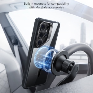 Husa pentru Samsung Galaxy S26 Ultra, slim, ESR Classic Hybrid HaloLock Kickstand, Negru/transparenta - Img 6