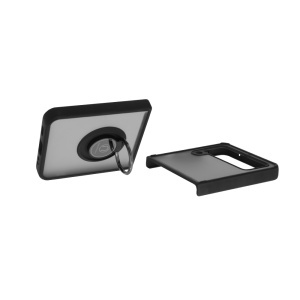 Husa pentru Samsung Galaxy Z Flip3 5G, SKYDDAR INNOVATION, Glinth cu Inel Rotativ 360° Magnetic, Negru, set cu sticker - Img 16