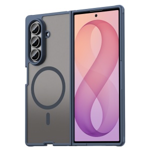 Husa pentru Samsung Galaxy Z Fold8 Ultra, Antisoc, Finisaje Premium, set cu sticker, HaloFrost MagSafe II, Bleumarin