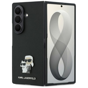 Husa pentru Samsung Galaxy Z Fold8 Ultra - Karl Lagerfeld Saffiano Karl&Choupette Metal Pin (KLHCZFD8SAPKCNPK) - Black