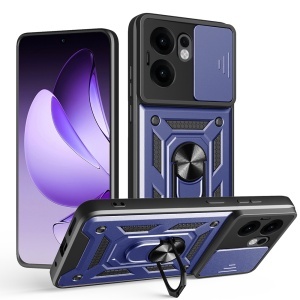 Husa pentru telefon, SKYDDAR INNOVATION, Oppo Reno13 F 4G / Reno13 F 5G / Reno13 FS 5G, CamShield, Antisoc, Inel Magentic, set cu sticker, Albastru