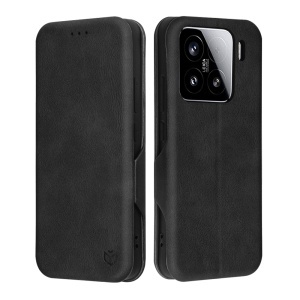 Husa pentru Xiaomi 15, SKYDDAR INNOVATION, Safe Wallet tip carte din Piele Ecologica, Suport Carduri, Inchidere Magnetica, Negru, set cu sticker