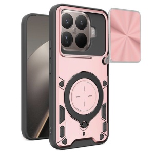 Husa pentru Xiaomi 15T Pro, SKYDDAR INNOVATION, CamGuard Pro, Inel Magnetic, Protectie Camera, set cu sticker, Roz auriu
