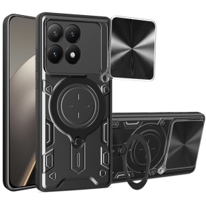 Husa pentru Xiaomi 15T, SKYDDAR INNOVATION, CamGuard Pro, Inel Magnetic, Protectie Camera, set cu sticker, Negru