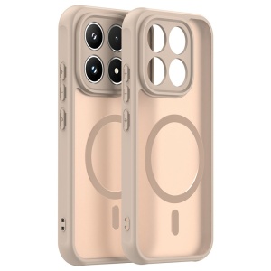 Husa pentru Xiaomi 17 Finisaje Premium, Antisoc, Magsafe, set cu sticker, HaloFrost MagSafe II, Auriu