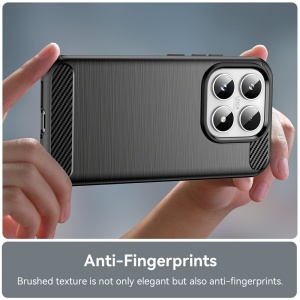 Husa pentru Xiaomi 17, SKYDDAR INNOVATION, Carbon Silicone, din Silicon Slim, cu textura Fibra Carbon, set cu sticker, Negru - Img 5