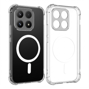 Husa pentru Xiaomi 17, SKYDDAR INNOVATION, Shockproof MagSafe din silicon, set cu sticker, Transparenta - Img 2