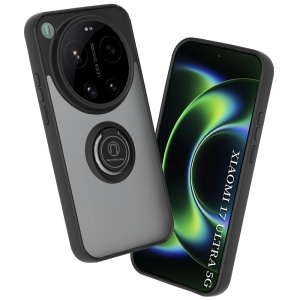 Husa pentru Xiaomi 17 Ultra cu Inel Rotativ 360° Magnetic, Antisoc, set cu sticker, Glinth, Negru