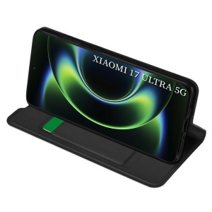 Husa pentru Xiaomi 17 Ultra, SKYDDAR INNOVATION, Magskin Book, tip Carte cu Portofel Interior, set cu sticker, Negru - Img 4