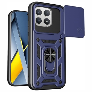 Husa pentru Xiaomi Poco F8 Pro, SKYDDAR INNOVATION, CamShield, Inel magnetic, set cu sticker, Albastru