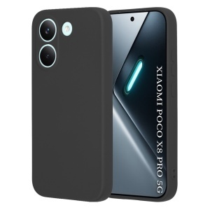 Husa pentru Xiaomi Poco X8 Pro din Silicon Catifelat, Antisoc, set cu sticker, SoftElegance, Negru