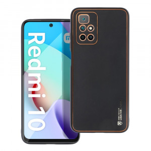Husa pentru Xiaomi Redmi 10 din piele ecologica, Skyddar Leather - Negru