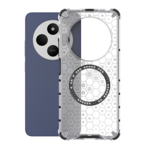 Husa pentru Xiaomi Redmi 14C / Poco C75, SKYDDAR INNOVATION, HoneyComb Shield MagSafe, Alb, set cu sticker - Img 2