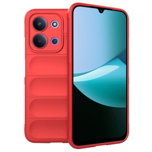 Husa pentru Xiaomi Redmi 15C 5G, SKYDDAR INNOVATION, Magic Shield, din Silicon Mat, set cu sticker, Rosu