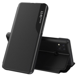 Husa pentru Xiaomi Redmi 9C NFC / Redmi 9C, tip carte, set cu sticker, eFold, Negru