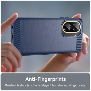 Husa pentru Xiaomi Redmi A5 4G din Silicon Slim, cu textura Carbon, set cu sticker, Carbon Silicone, Albastru - Img 5