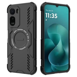 Husa pentru Xiaomi Redmi A7 Pro 4G, Magsafe, Antisoc, Anti zgarieturi, set cu sticker, ArmorMag, Negru - Img 2