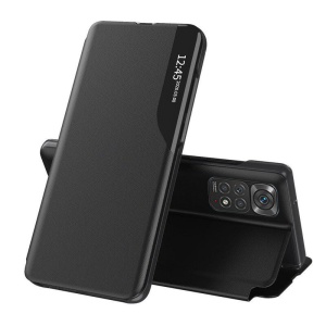 Husa pentru Xiaomi Redmi Note 11 / Redmi Note 11S, tip carte, set cu sticker, eFold, Negru