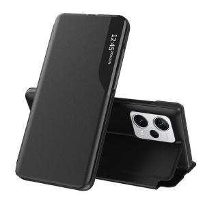 Husa pentru Xiaomi Redmi Note 12 Pro 5G / Poco X5 Pro, tip carte, set cu sticker, eFold, Negru