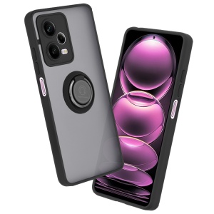 Husa pentru Xiaomi Redmi Note 12 Pro 5G, SKYDDAR INNOVATION, Glinth cu Inel Rotativ 360° Magnetic, Negru, set cu sticker - Img 1
