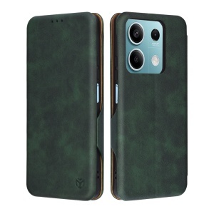 Husa pentru Xiaomi Redmi Note 13 5G, SKYDDAR INNOVATION, Safe Wallet tip carte din Piele Ecologica, Suport Carduri, Inchidere Magnetica, Verde, set cu sticker