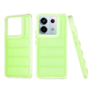 Husa pentru Xiaomi Redmi Note 13 Pro 5G / Poco X6, anti soc, margini ridicate, design modern, set cu sticker, wave shield, Verde