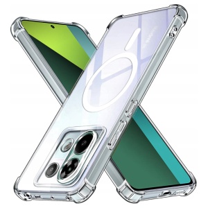 Husa pentru Xiaomi Redmi Note 13 Pro 5G / Poco X6, SKYDDAR INNOVATION, Shockproof MagSafe, Transparenta, set cu sticker - Img 1