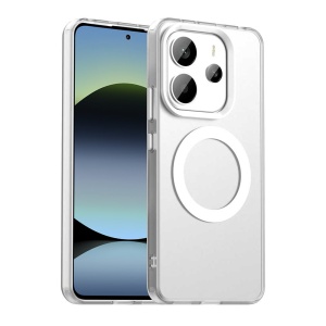 Husa pentru Xiaomi Redmi Note 14 5G, MagSafe, Antisoc, set cu sticker, CandyCase, Alb