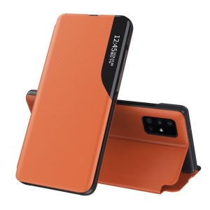 Husa pentru Xiaomi Redmi Note 14 Pro 5G / Poco X7, SKYDDAR INNOVATION, Eco View, tip carte, Portocaliu, set cu sticker