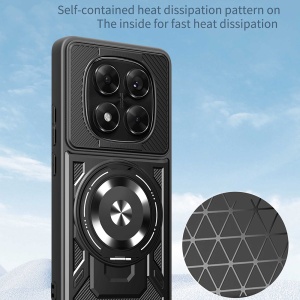 Husa pentru Xiaomi Redmi Note 14 Pro+ 5G / Redmi Note 14 Pro 5G / Poco X7, SKYDDAR INNOVATION, RuggedCam, Inel magnetic antisoc, set cu sticker, Mov - Img 4
