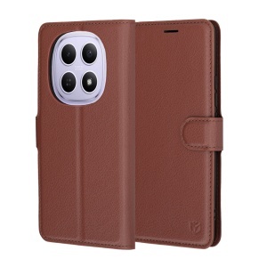 Husa pentru Xiaomi Redmi Note 15 4G / Redmi Note 15 5G / Poco M8 5G, SKYDDAR INNOVATION, Leather Folio tip Carte, cu Portofel Interior, Finisaje Premium, set cu sticker, Maro