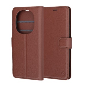 Husa pentru Xiaomi Redmi Note 15 4G / Redmi Note 15 5G / Poco M8 5G, SKYDDAR INNOVATION, Leather Folio tip Carte, cu Portofel Interior, Finisaje Premium, set cu sticker, Maro - Img 9