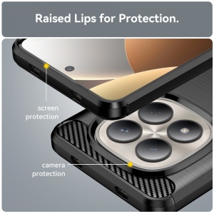 Husa pentru Xiaomi Redmi Note 15 Pro 4G, SKYDDAR INNOVATION, Carbon Silicone, din Silicon Slim, cu textura Fibra Carbon, set cu sticker, Negru - Img 5