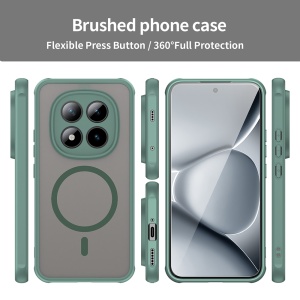 Husa pentru Xiaomi Redmi Note 15 Pro+ 5G / Poco M8 Pro 5G, SKYDDAR INNOVATION, HaloFrost MagSafe II, Antisoc, set cu sticker, Verde - Img 6