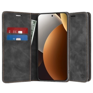 Husa pentru Xiaomi Redmi Note 15 Pro 5G, SKYDDAR INNOVATION, Confy Cover tip Carte din piele Eco Premium, cu Portofel Interior, set cu sticker, Negru