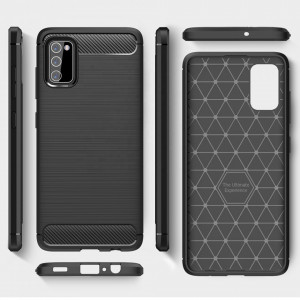Husa Samsung Galaxy A02 / M02 din silicon, Slim, cu textura Fibra Carbon - Negru - Img 5
