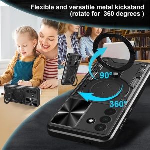 Husa Samsung Galaxy A17 5G cu Inel Magnetic, Protectie Camera, set cu sticker, CamGuard Pro, Negru - Img 9