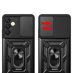 Husa Samsung Galaxy A25 5G cu inel magnetic si protectie camera Skyddar CamShield - Albastru - Img 7