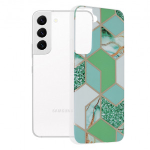 Husa Samsung Galaxy S22 Marble Series, Techsuit - Green Hex - Img 1